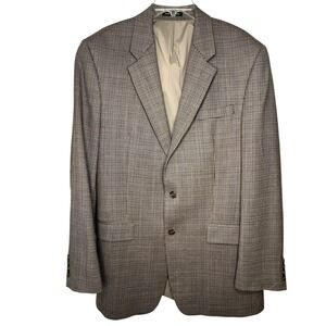 Lauren Ralph Lauren Brown Blazer Sport Coat Mens 42XL Wool Houndstooth VTG 1998